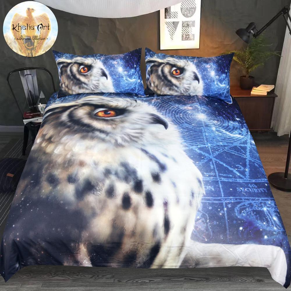 Time Traveler Owl by KhaliaArt Bedding Set