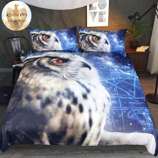 Time Traveler Owl By KhaliaArt Designer 3D Customized Duvet Cover Bedding Sets