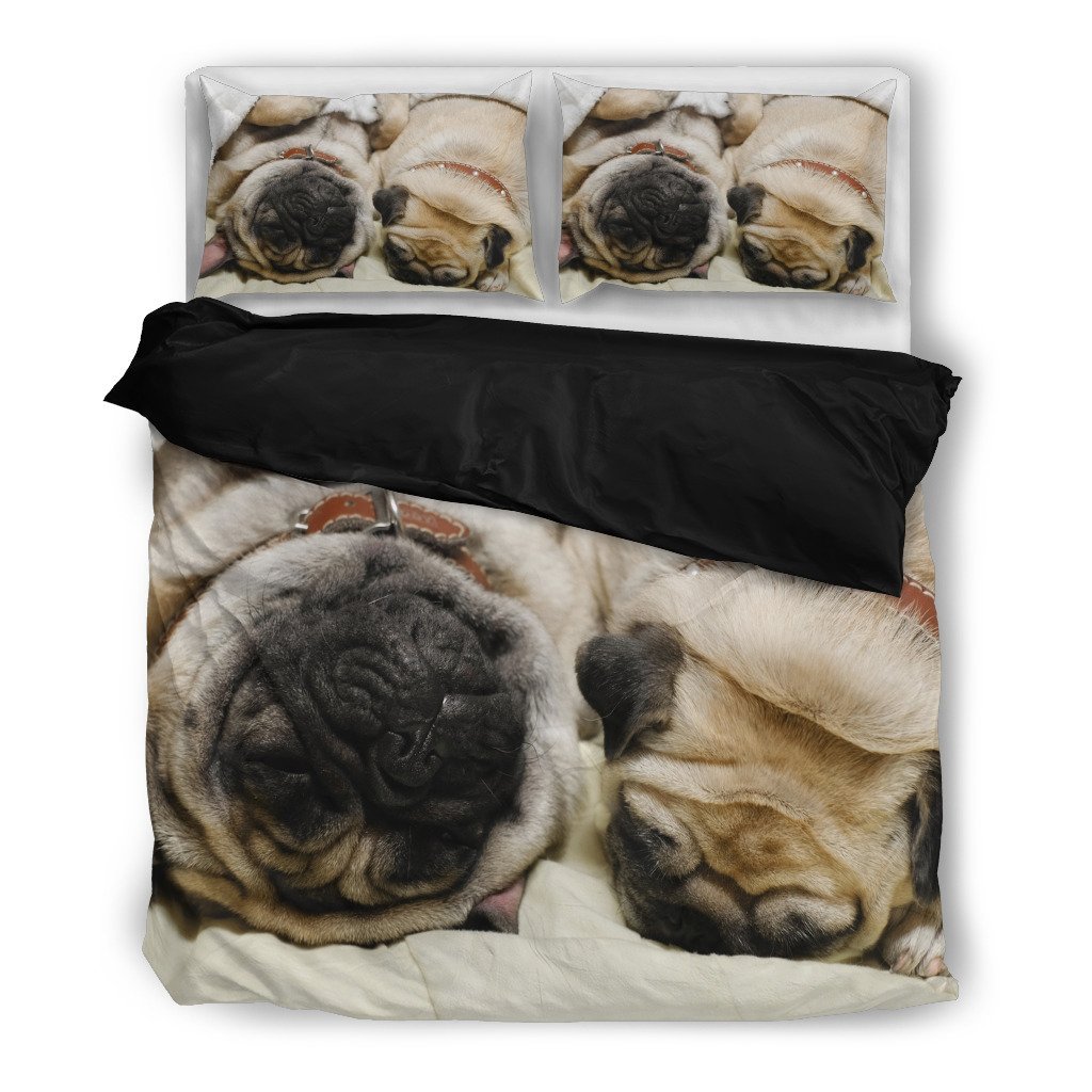 Tired Pug Buddies 3D Customized Duvet Cover Bedding Sets
