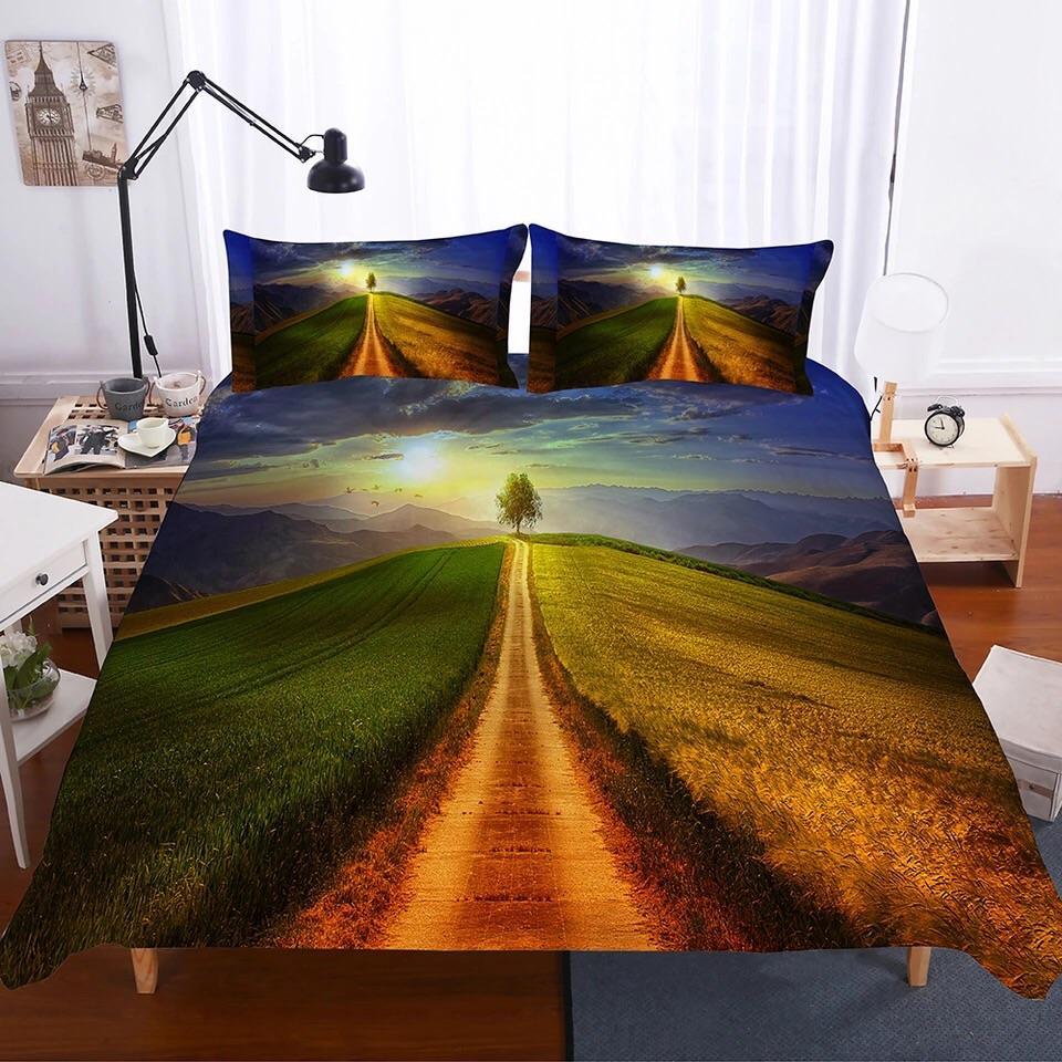 Tree At End Of Dirt Road 3D Customized Duvet Cover Bedding Sets
