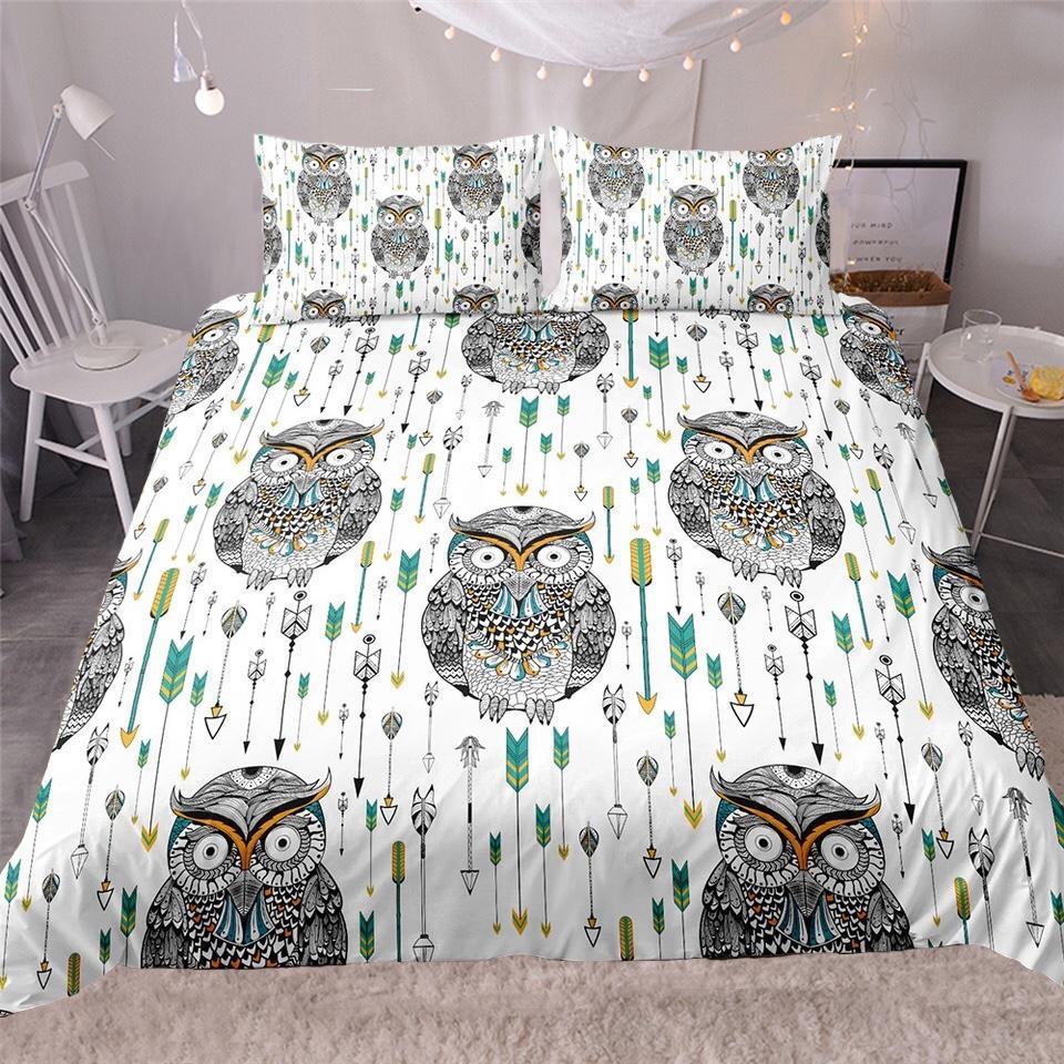 Tribal Owls 3D Customized Duvet Cover Bedding Sets