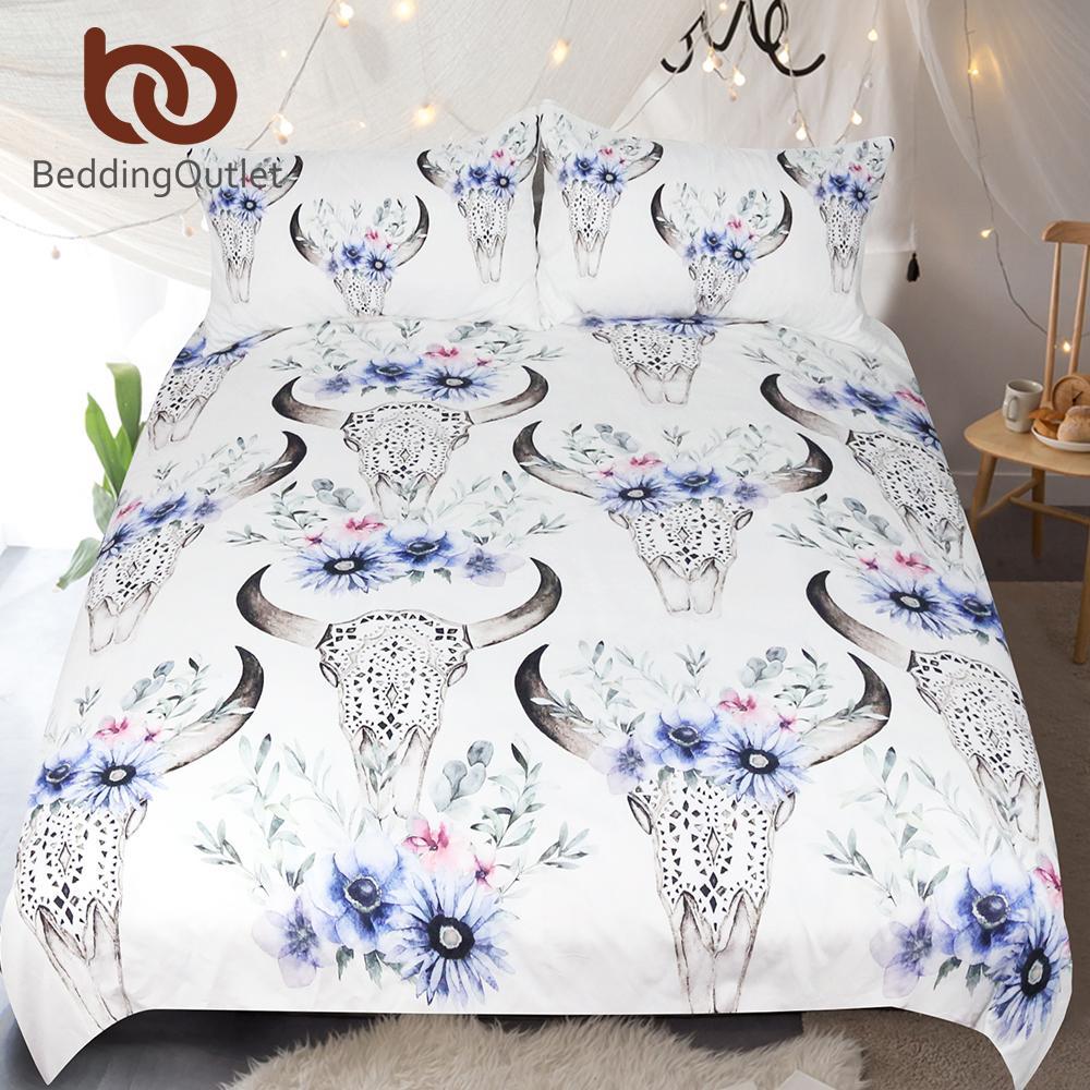 Tribalkull Floral Printed Boho Bedclothes Queen Home Textiles For Woman3D Customized Duvet Cover Bedding Sets