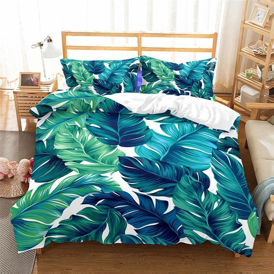 Tropical Leaves 3D Customized Duvet Cover Bedding Sets