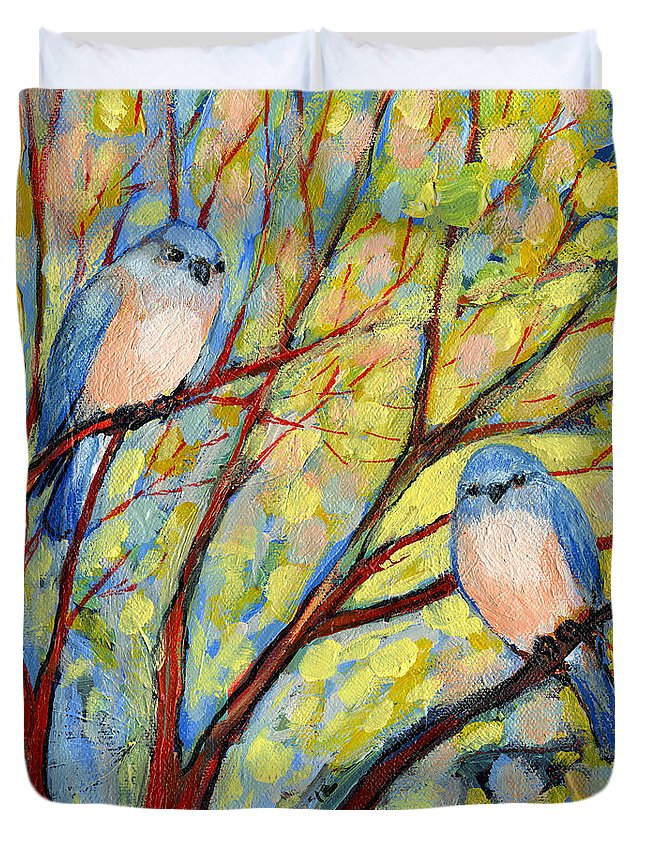 Two Bluebirds 3D Customized Duvet Cover Bedding Sets