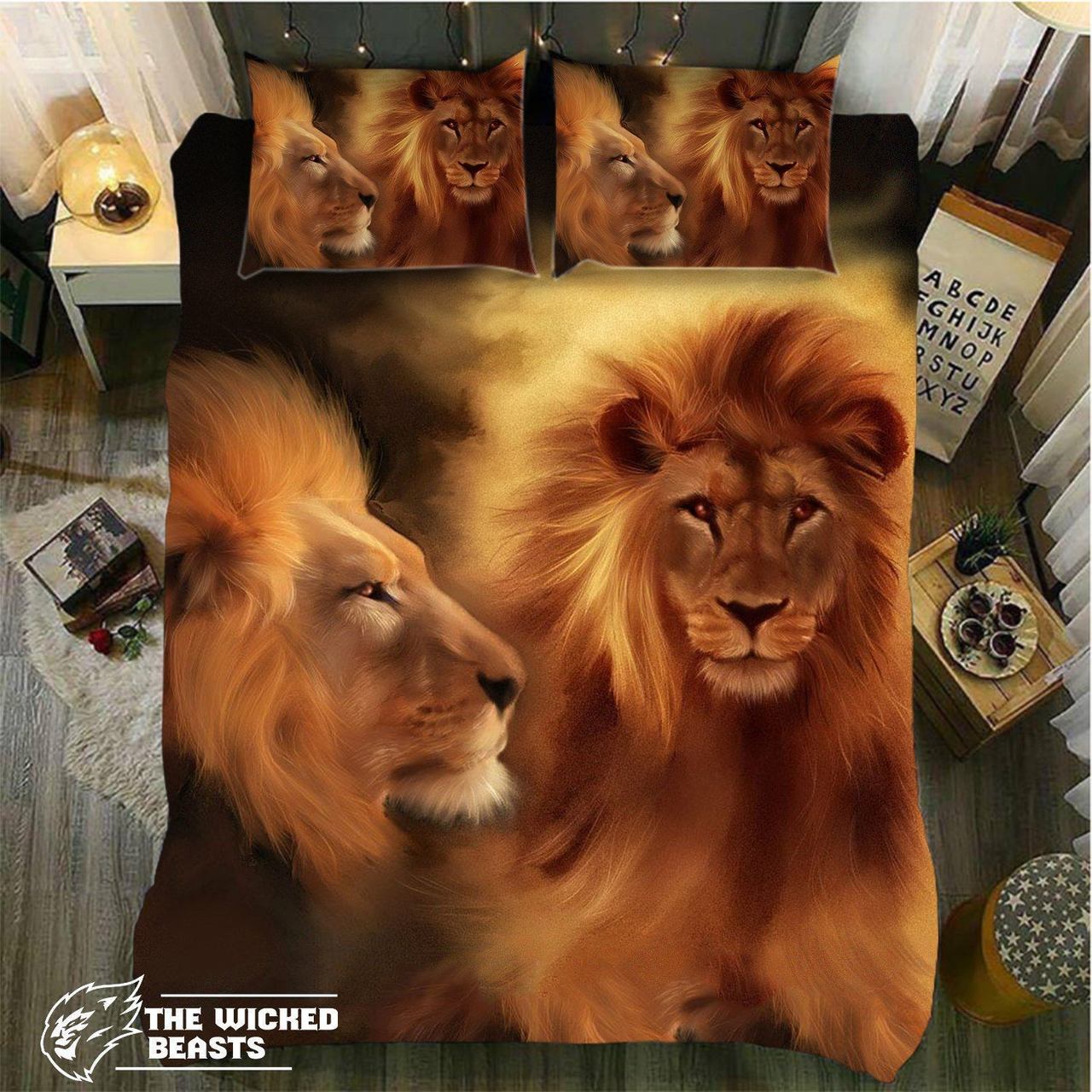 Twoides Of A Lion3D Customized Duvet Cover Bedding Sets