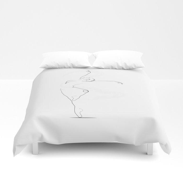 Unfurl’, Dancer Line Drawing Duvet Cover