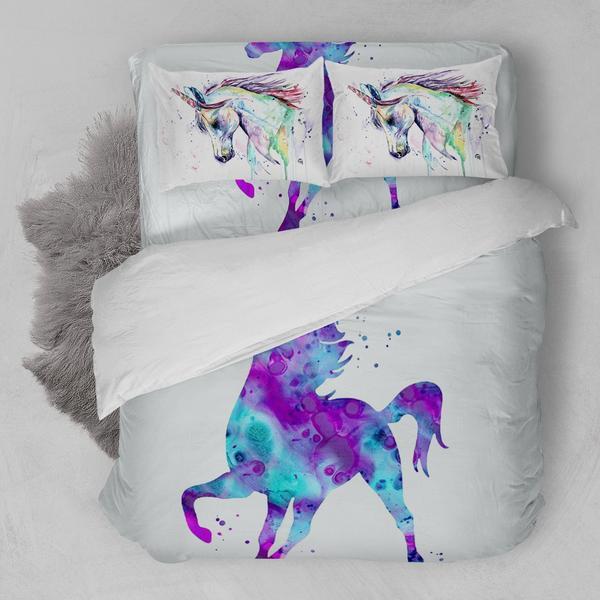 Unicorn Color Painting 3D Customized Duvet Cover Bedding Sets