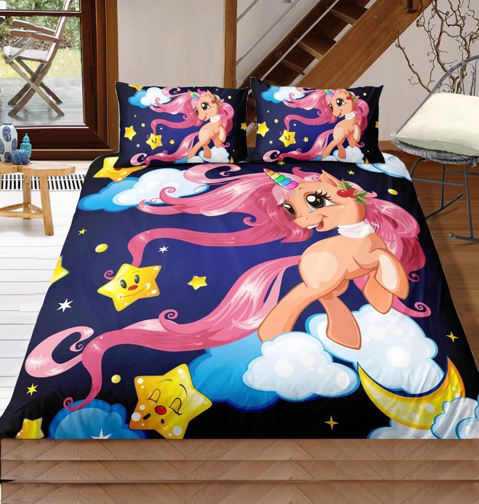 Unicorn On Clouds &tars 3D Customized Duvet Cover Bedding Sets