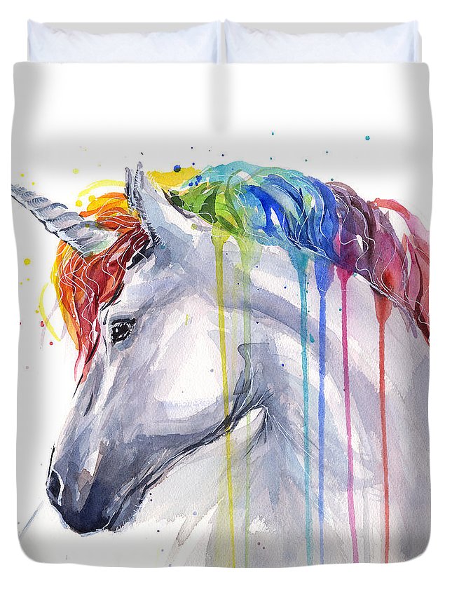 Unicorn Rainbow Watercolor 3D Customized Duvet Cover Bedding Sets
