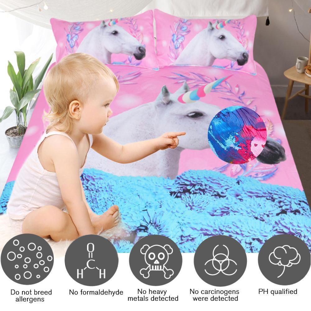 Unicorn With Blue Daisy ART HOP 3D Customized Duvet Cover Bedding Sets