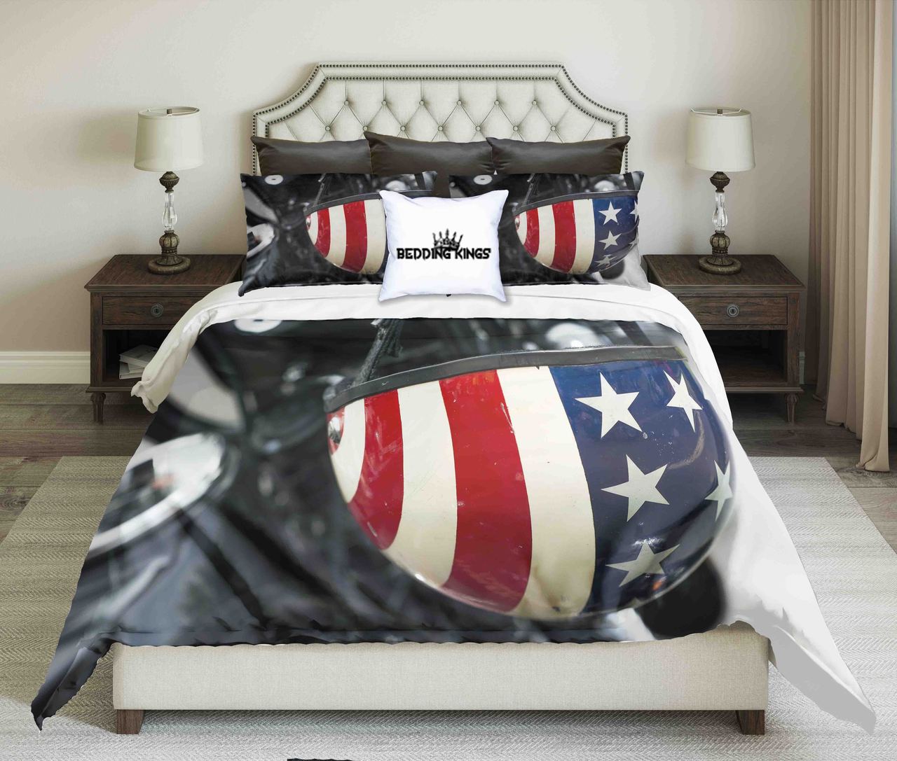 USA Flag Helmet | kings3D Customized Duvet Cover Bedding Sets