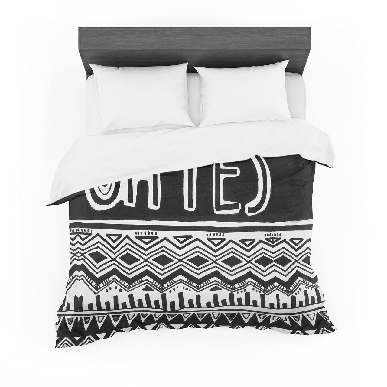 Vasare Nar ‘Oh Yes’ Black White Featherweight3D Customized Duvet Cover Bedding Sets