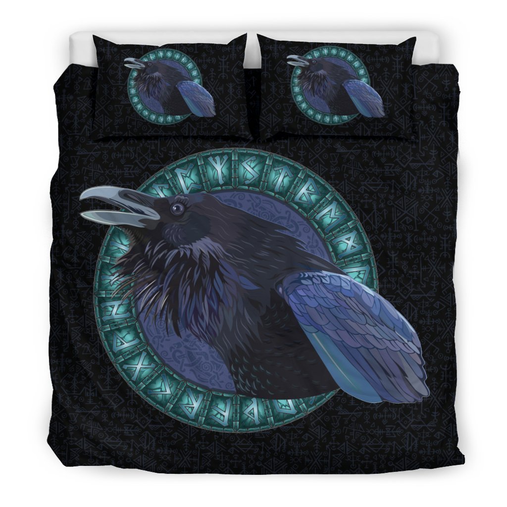 Viking Raven with Runes 3D Customized Duvet Cover Bedding Sets