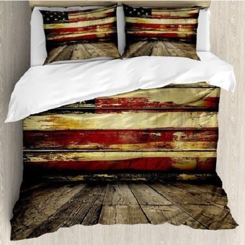 Vintage American Flag Duvet Cover Set