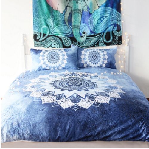 Vintage Cobalt Blue Mandala Bedding Set