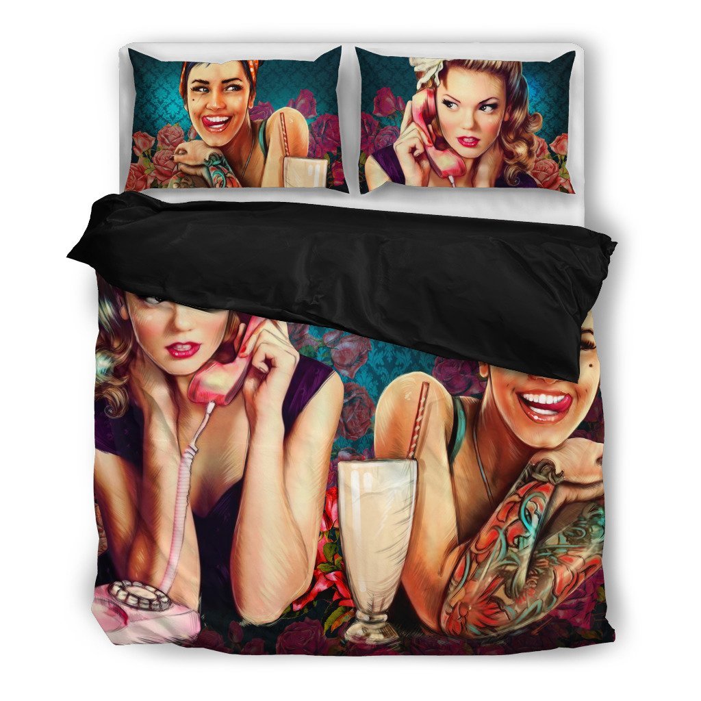 Vintage Girls 3D Customized Duvet Cover Bedding Sets