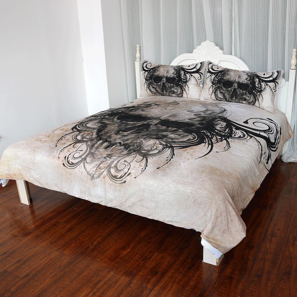 Vintage Gothic kull ART HOP 3D Customized Duvet Cover Bedding Sets