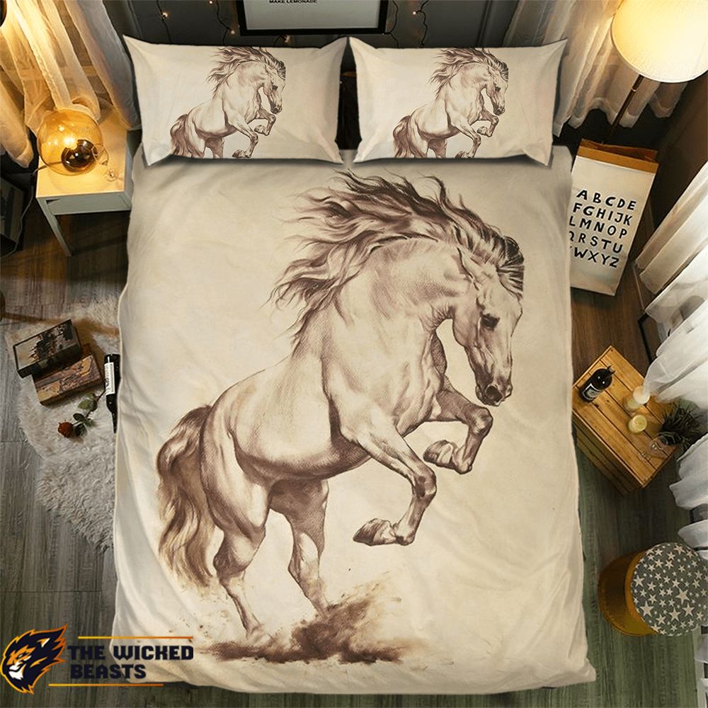 Vintage Pencil Horse 091711 3D Customized Duvet Cover Bedding Sets