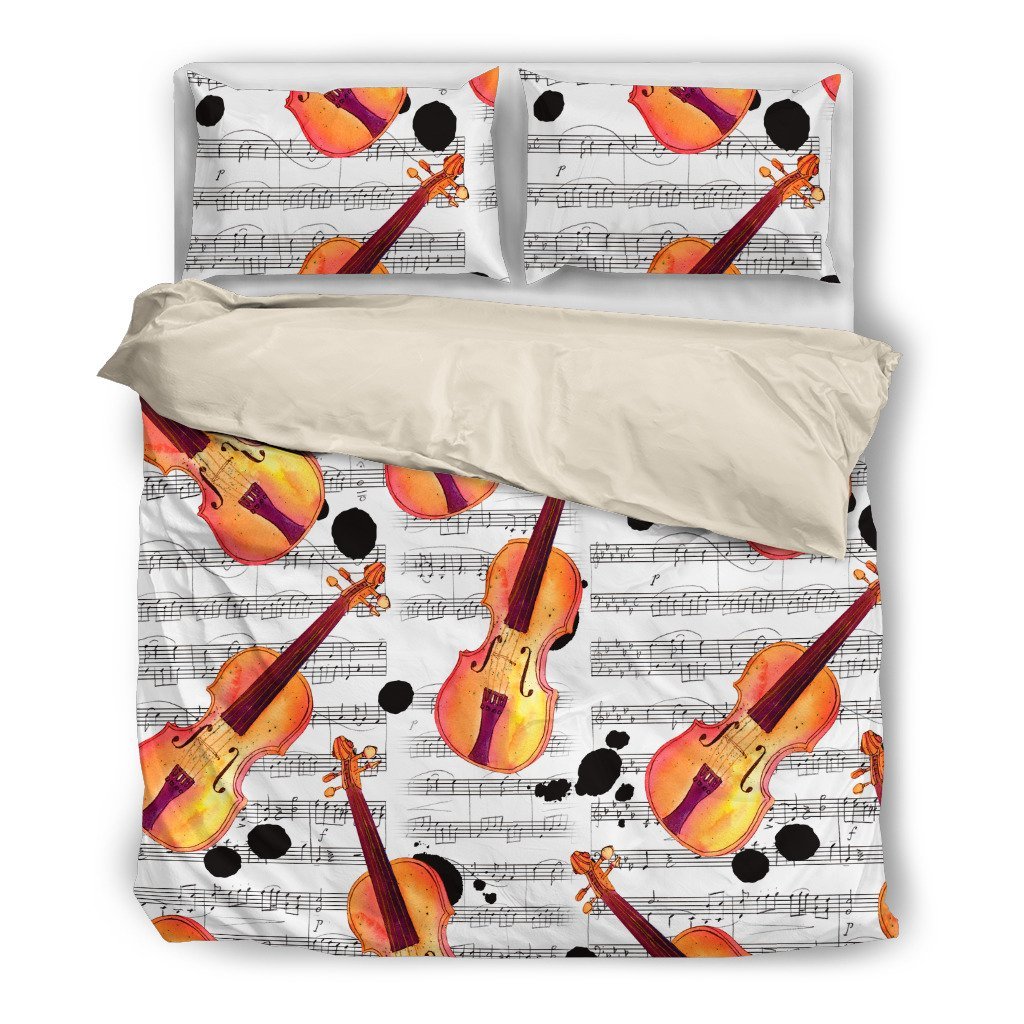 Violin (White)3D Customized Duvet Cover Bedding Sets