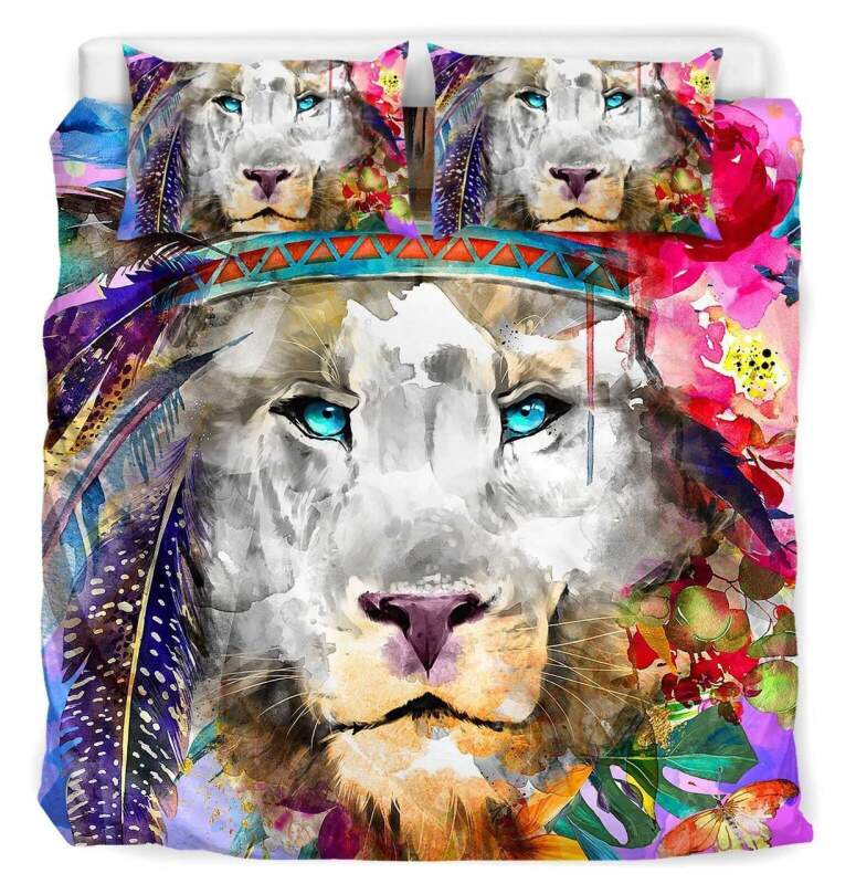 Watercolor Bright Lion Bedding Set