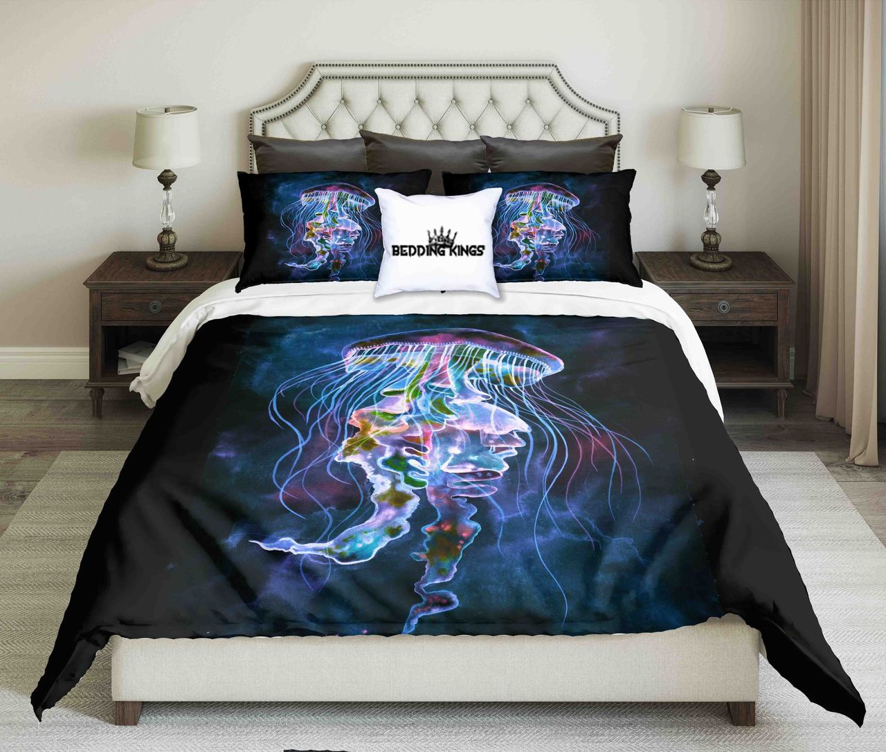 Watercolor Jellyfish Design | kings3D Customized Duvet Cover Bedding Sets