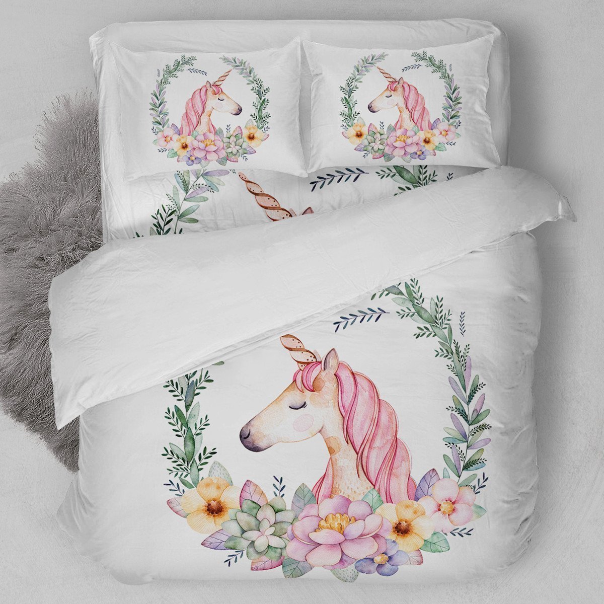 Watercolor Unicorn Bedding Set