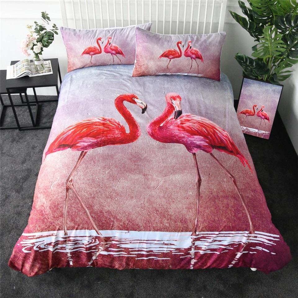 Watercolour Flamingo 3D Customized Duvet Cover Bedding Sets