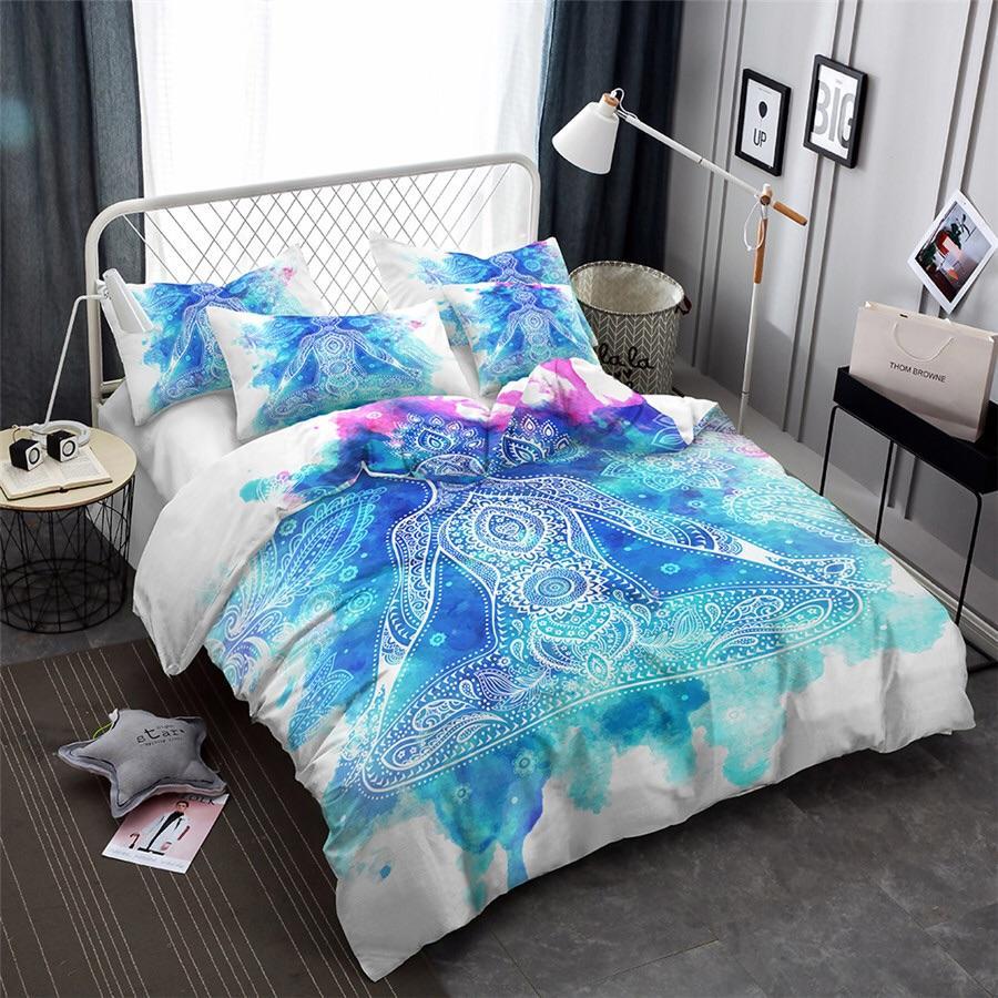 Watercolour Yoga Chakra Meditating 3D Customized Duvet Cover Bedding Sets