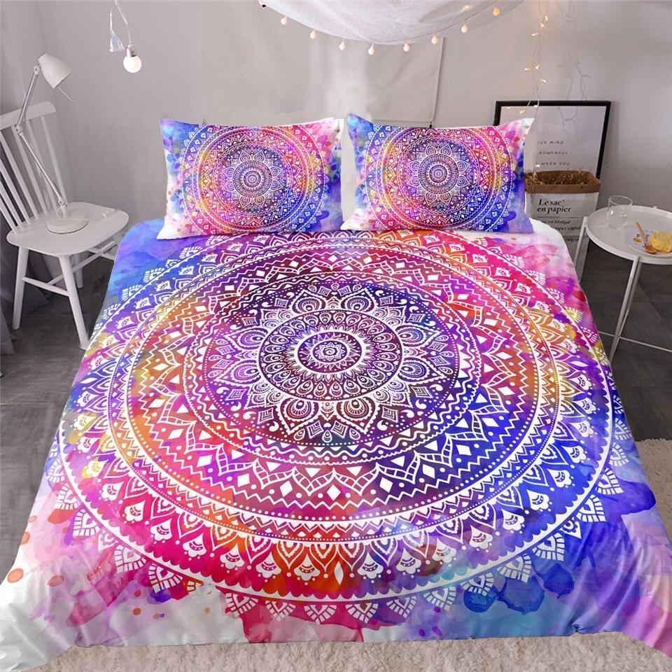 Watercolourplash Mandala 3D Customized Duvet Cover Bedding Sets