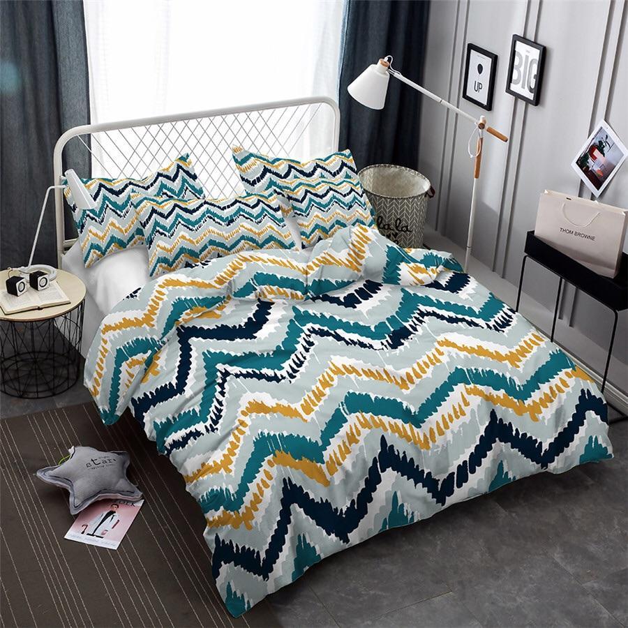 Wave Patterned 3D Customized Duvet Cover Bedding Sets