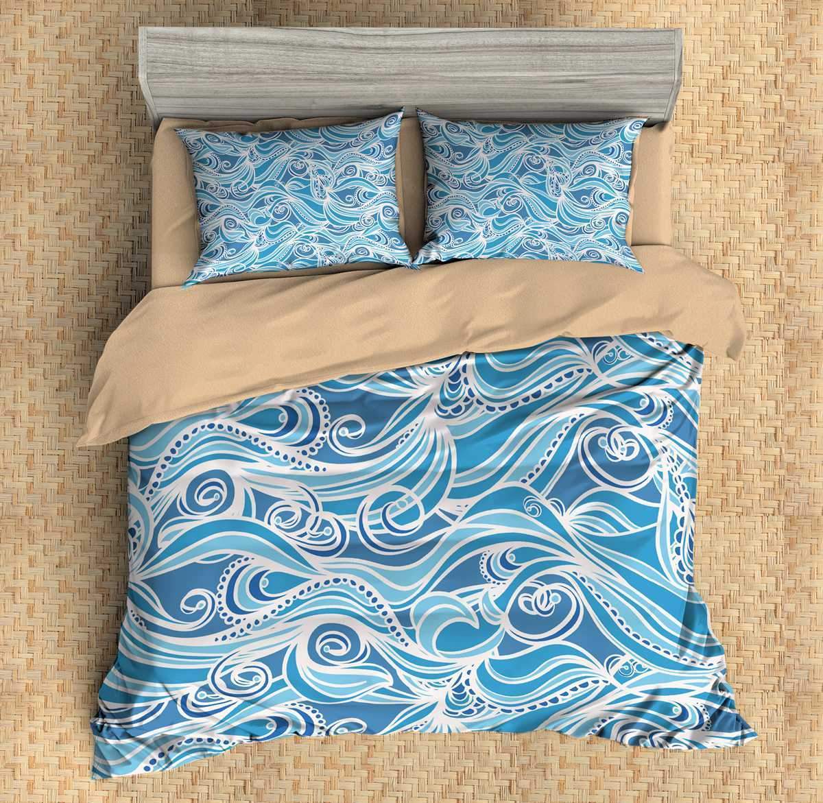 Waves 7 3D Customized Duvet Cover Bedding Sets