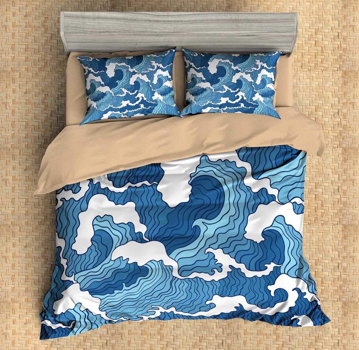 Waves 9 3D Customized Duvet Cover Bedding Sets