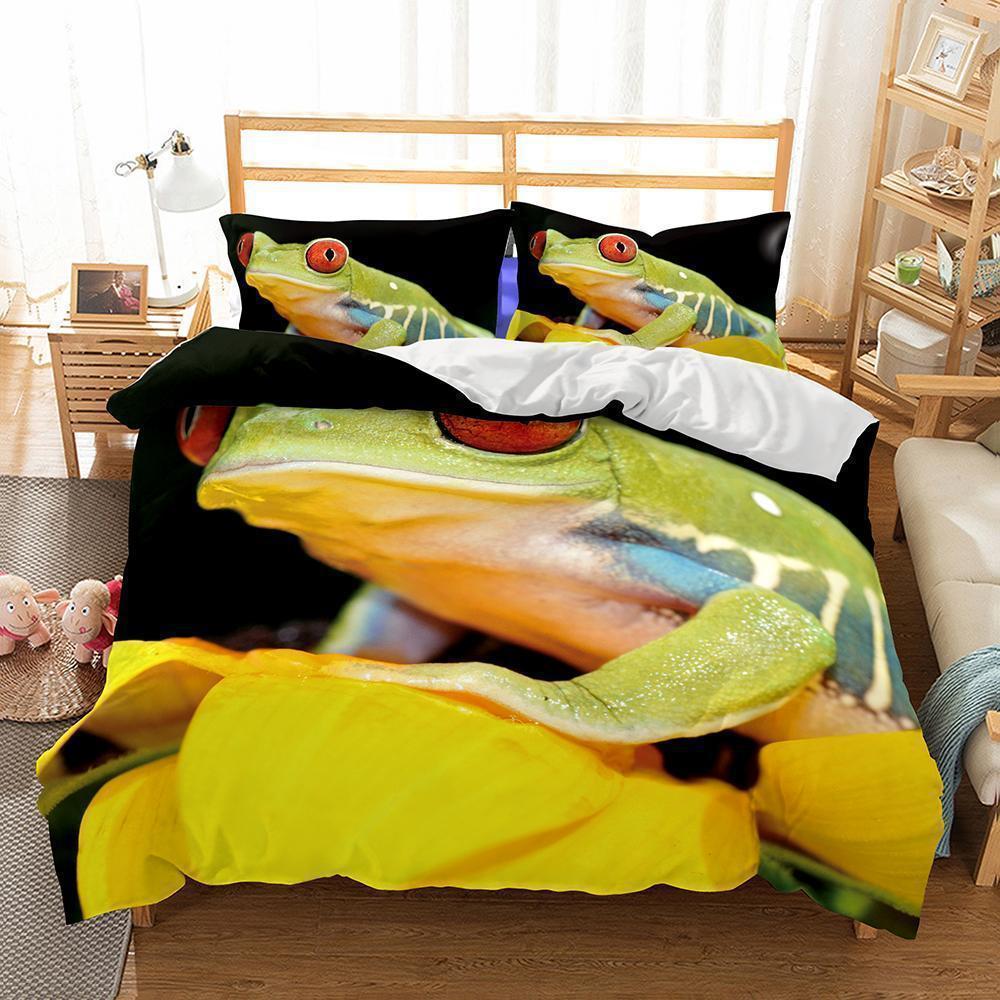 Wholesale Bedding-3D Animal Frog Bedding Sets Duvet Cover Set