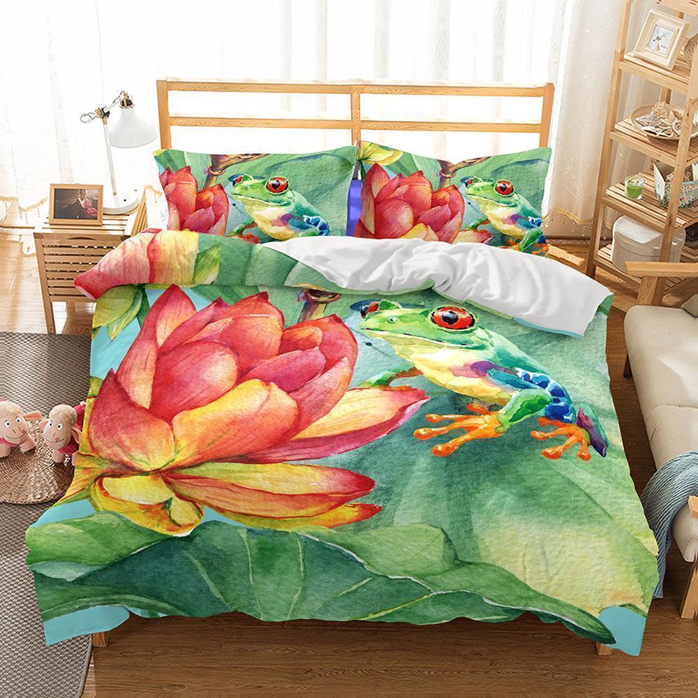 Wholesale Bedding 3D Animal Frog Printed Bedding Sets Duvet Cover Set