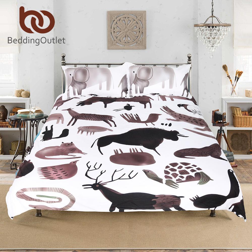 Wild Animals Cartoon for Kids et Elephant Elk Home Textiles3D Customized Duvet Cover Bedding Sets