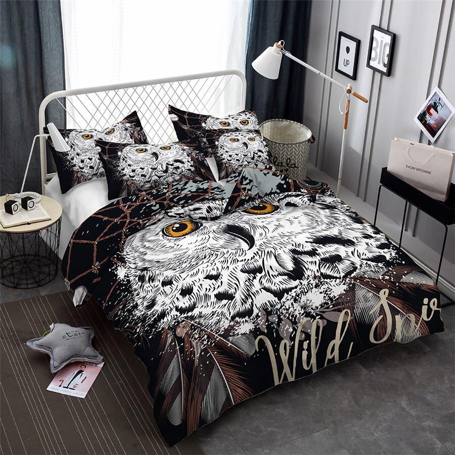 Wildpirit Owl 3D Customized Duvet Cover Bedding Sets