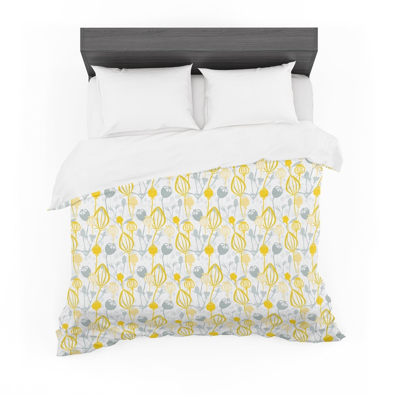 Willow Wisp Yellow Gray Cotton3D Customized Duvet Cover Bedding Sets