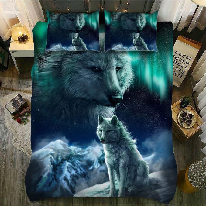 Wolf Aurora3D Customized Duvet Cover Bedding Sets