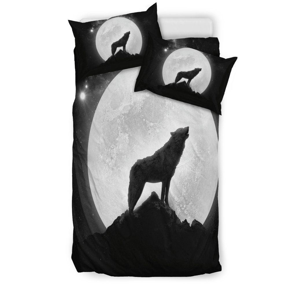 Wolf Howling Doona 3 Piece 3D Customized Duvet Cover Bedding Sets