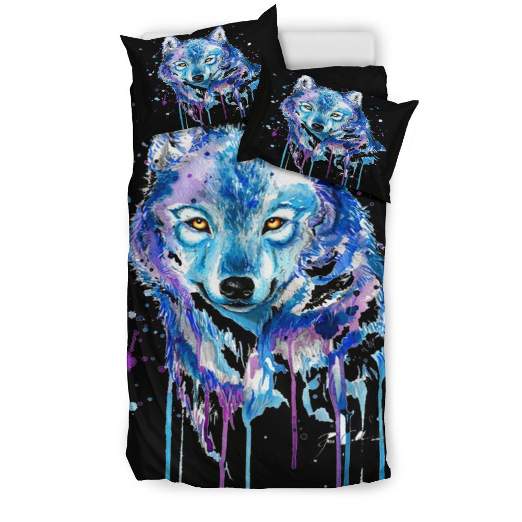 Wolf Lovers Watercolour Doona 3D Customized Duvet Cover Bedding Sets