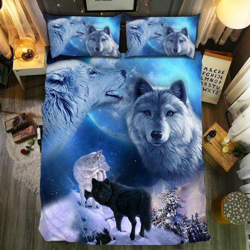 Wolf Moon Lovetory3D Customized Duvet Cover Bedding Sets