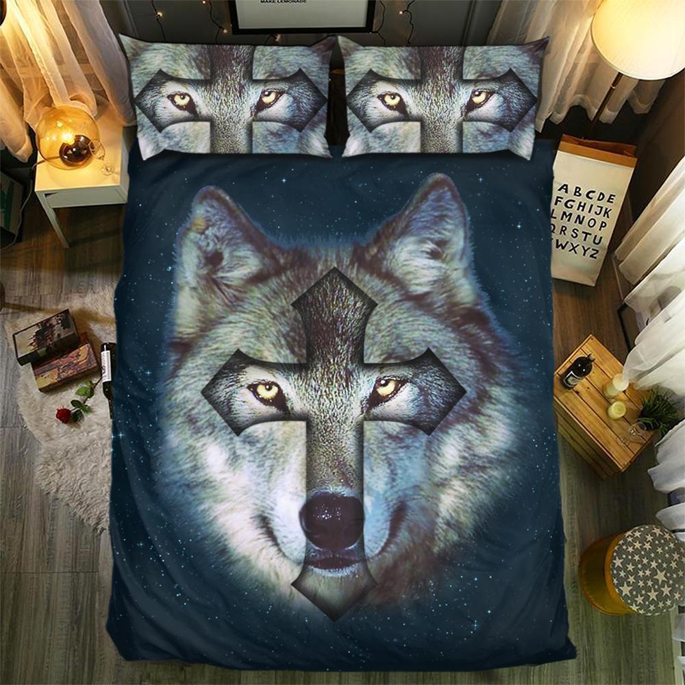 Wolf With Crosshadow 0921103D Customized Duvet Cover Bedding Sets