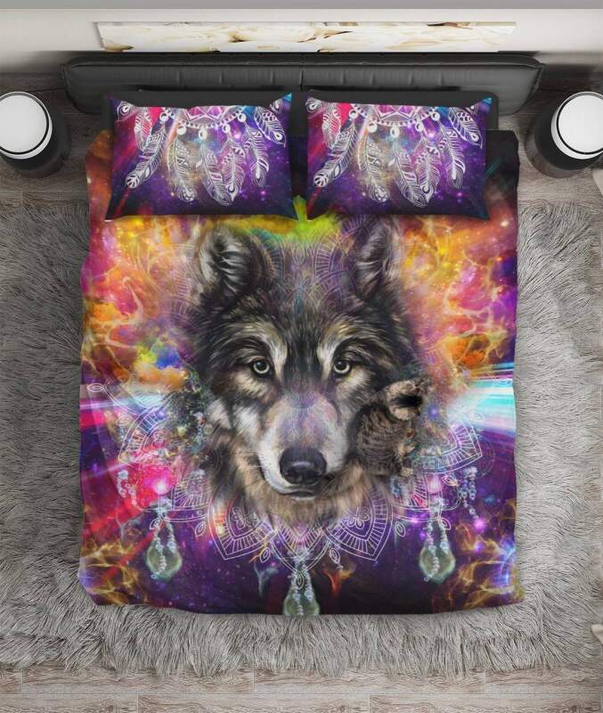 WolfGaze Colorful Background ART HOP 3D Customized Duvet Cover Bedding Sets