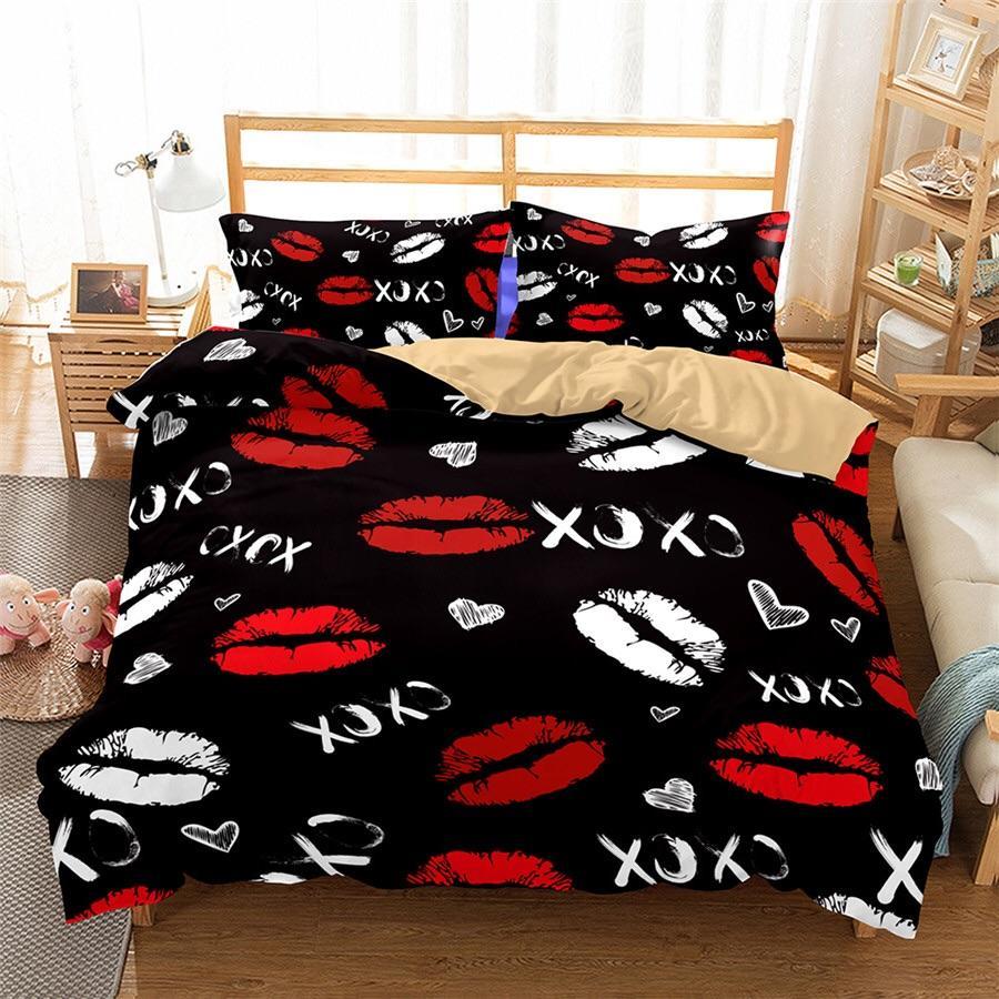 XOXO Lips 3D Customized Duvet Cover Bedding Sets