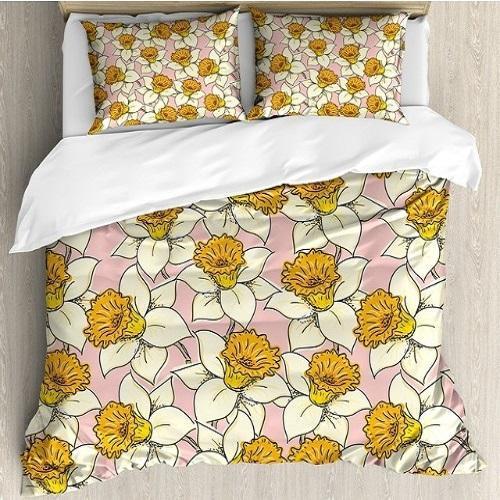 Yellow Flower Playful Spring Duvet Cover Set