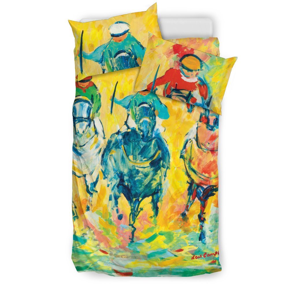 Yellow Horse Racing Bedding Set