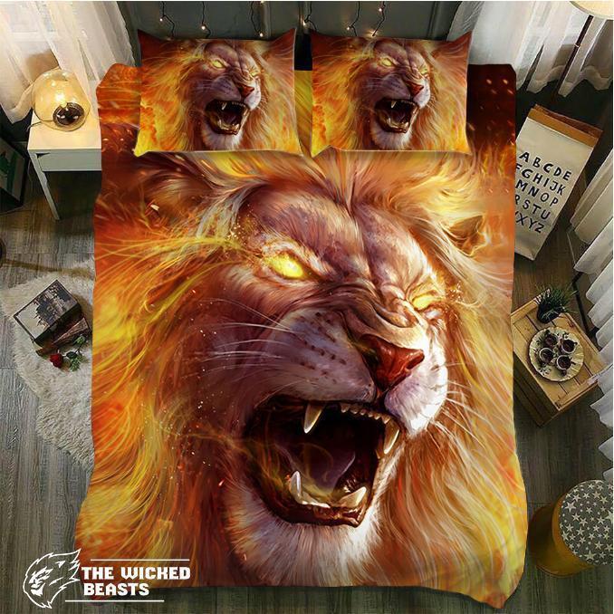 Yellow Madness Lion3D Customized Duvet Cover Bedding Sets