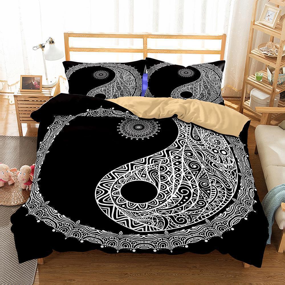 Yin and Yang Taiji Theme Printing Quilt Bedroom Home Decoration Multisizeelections3D Customized Duvet Cover Bedding Sets