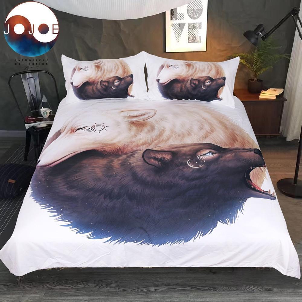 Yin and Yang Wolves by JoJoesArt Bedding Set