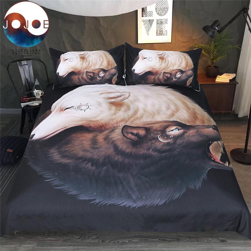 Yin & Yang Wolves Black by JoJoesArt 3D Customized Duvet Cover Bedding Sets
